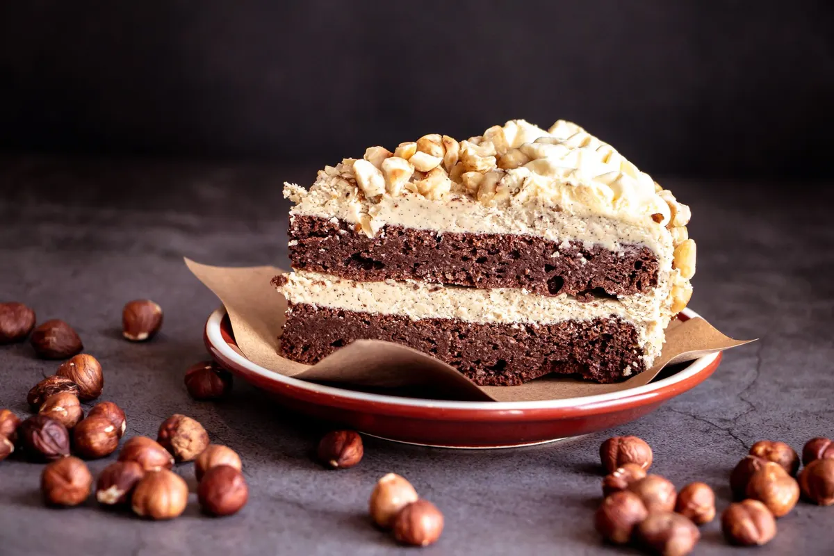 Gâteau au chocolat et praliné de noisettes sans gluten